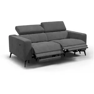 Canapé 3 places morello avec 2 x relax zero gravity, tissu gris foncé