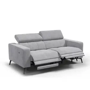 Canapé 3 places morello avec 2 x relax zero gravity, tissu gris clair