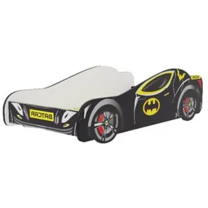 Comparateur de prix : KOBI Lit Complet Enfant Lit voiture de course pour enfants - BATCAR - 80 x 160 cm - Noir - Avec Sommier et Matelas