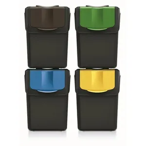 Comparateur de prix : Ensemble de 4 poubelles de tri Keden SORTI BOX 4x20l - noir recyclage