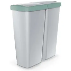 Comparateur de prix : KEDEN Poubelle avec 2 couvercles indépendants 50L Compacta Q duo 54x24x56 cm