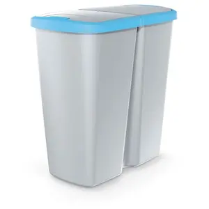 KEDEN Poubelle avec 2 couvercles indépendants 45L Compacta Q duo 48X28X51 cmVendu paramazon