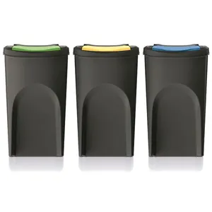 Comparateur de prix : Prosperplast Ensemble de poubelles de recyclage Keden Sortibox 3x35L noir