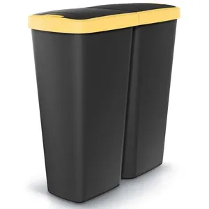 Comparateur de prix : KEDEN Poubelle avec 2 couvercles indépendants 50L Compacta Q duo 54x24x56 cm