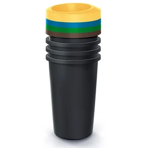 KEDEN Lot de 4 cubes de recyclage rond 25L chacun Compacta R 31x31x76 cm pas cher