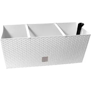 Comparateur de prix : Prosperplast Jardinière Rato 30 litres avec système d'arrosage en blanc 60 x 25 x 24 cm