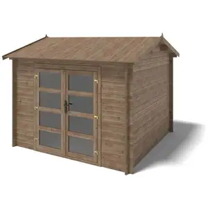 Altanka - Abri de jardin en bois - 9m2 - 3x3m - Traité - Ep. 28mm - Co... pas cher