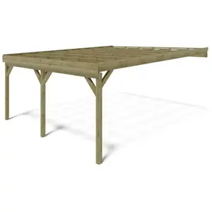 Comparateur de prix : Carport, abri de voiture  5,80x5,06 m - 29 m2 - adossé  - ALTANKA