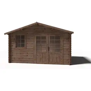 ALTANKA Abri de jardin en bois - 11,70m2 - 3,90x3m - traité - ep. 34mm - couleur: marron DOM562 pas cher