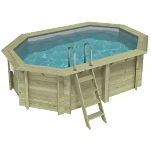 ALTANKA Piscine Nemo 4.3 X 3 - H.1.18 M, Gris Clair, Cadre En Métal - ... pas cher