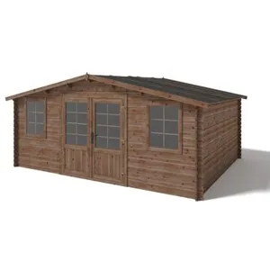 Abri de jardin en bois 20m2 5x4m Traité Ep. 28mm Couleur: marron - ALT...