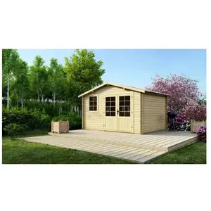ALTANKA Abri de jardin en bois - 11,70m2 - 3,90x3m - Ep. 34mm - Couleur: naturel - DOM561 pas cher