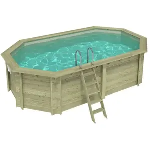 ALTANKA Piscine Nemo 5.79 X 3.49 - H.1.45 M, Sable, Fixations À Sceller pas cher