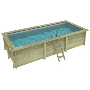 ALTANKA Piscine Aqua 6.1 X 2.85 - H.1.31 M, Gris Clair, Fixations À Visser pas cher