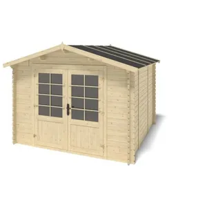 Abri de jardin en bois - 9m2 - 3x3m - Ep. 28mm - Couleur: naturel - DOM664 - ALTANKA pas cher