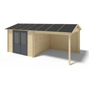 Abri de jardin en bois - ALTANKA - DOM639 - Ep. 28mm - Couleur naturel...