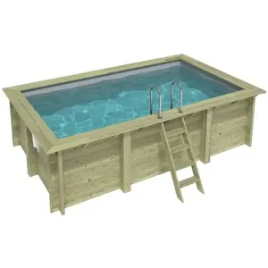 ALTANKA Piscine Aqua 4.65 X 2.85 - H.1.24 M, Gris Clair, Cadre En Méta... pas cher