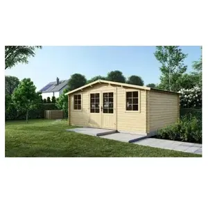 Comparateur de prix : Abri de jardin en bois - 25m2 - 5x5m - Ep. 40mm - Couleur: naturel