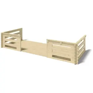 Altanka Terrasse en bois avec balustrade pour abri en bois - 10m2 - 5m x 2m - couleur: naturel - DOM615 pas cher