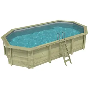 ALTANKA Piscine Nemo 7.3 X 3.97 - H.1.45 M, Gris Clair, Fixations À Sceller pas cher