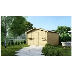Abri jardin bois  - 17.87 m² - 4.21 x 4.23 x 2.51 m - 28 mm DOM149