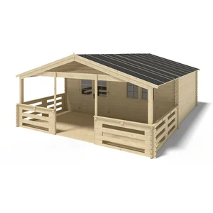 Comparateur de prix : ALTANKA Abri de jardin en bois - 6x5 m + terrasse avec balustrade et a...
