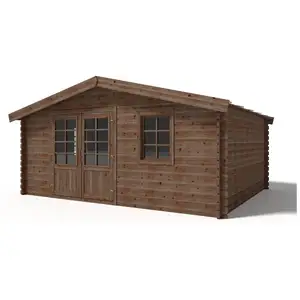Comparateur de prix : Abri de jardin en bois - 20m2 - 5x4m - Traité - Ep. 45mm - Couleur: marron - DOM376