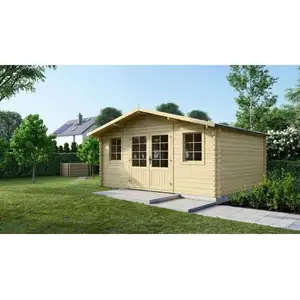 Abri de jardin bois - ALTANKA - DOM370 - Porte double - Couleur nature... pas cher
