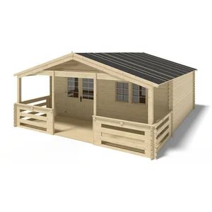Comparateur de prix : ALTANKA Abri de jardin en bois - 6x5 m + terrasse avec balustrade et a...