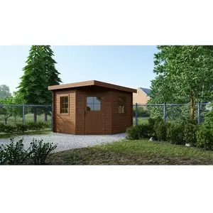 ALTANKA Abri de jardin en bois - 8m2 - 3x3m - Traité - Ep. 28mm - Couleur: mar... pas cher