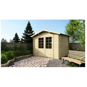 altanka Abri de jardin en bois - 6m2 - 3x2m - Ep. 28mm - Couleur: natu... pas cher