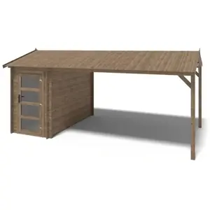 Altanka - Abri de jardin en bois 1,50x3 m avec extension de 1,50x2,7... pas cher