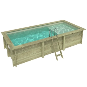 ALTANKA Piscine Aqua 6.1 X 2.85 H.1.31 M Avec Plage, Sable, Fixation... pas cher