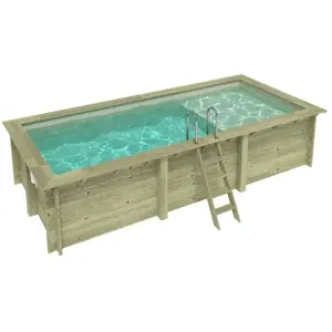 ALTANKA Piscine Aqua 6.1 X 2.85 H.1.31 M Avec Plage, Sable, Cadre En... pas cher
