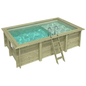 ALTANKA Piscine Aqua 4.65 X 2.85 H.1.24 M Avec Plage, Sable, Cadre E... pas cher