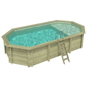 ALTANKA Piscine Nemo 7.3 X 3.97   H.1.45 M Avec Plage, Sable, Fixation... pas cher