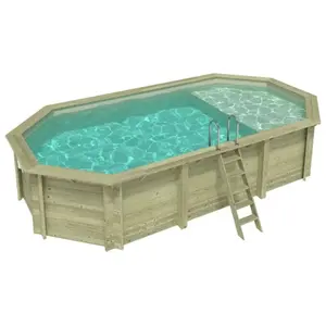 ALTANKA Piscine Nemo 7.3 X 3.97   H.1.45 M Avec Plage, Sable, Fixation...