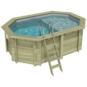 ALTANKA Piscine Nemo 4.3 X 3 H.1.31 M Avec Plage, Gris Clair, Fixati... pas cher