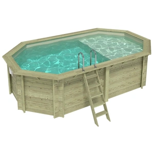 ALTANKA Piscine Nemo 5.79 X 3.49 H.1.45 M Avec Plage, Sable, Cadre E... pas cher