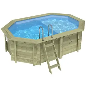 ALTANKA Piscine Nemo 4.3 X 3 H.1.18 M Avec Plage, Bleu Pâle, Fixatio... pas cher