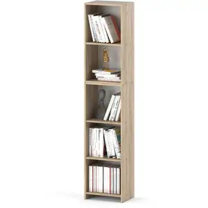 STIV-MEUBLES Bibliothèque De Bureau Chêne Sonoma 40 CM 5 Etagères Pote... pas cher