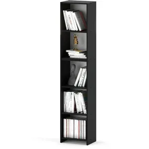 STIV-MEUBLES Bibliothèque de bureau noire 40 CM 5 étagères poteau pour... pas cher