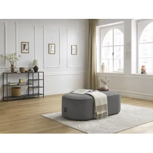 Pouf pour canapé modulable ROUSSEAU tissu chiné gris foncé   BOBOCHICVendu parbobochic-paris