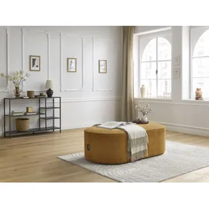Pouf pour canapé modulable ROUSSEAU tissu texturé Jaune   BOBOCHIC TU pas cher