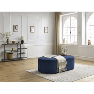 Pouf pour canapé modulable ROUSSEAU tissu texturé bleu foncé   BOBOCHICVendu parbobochic-paris