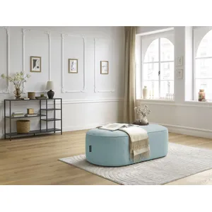 Pouf pour canapé modulable ROUSSEAU velours côtelé bleu clair   BOBOCHICVendu parbobochic-paris