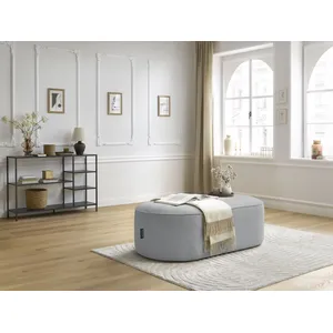 Pouf pour canapé modulable ROUSSEAU velours côtelé gris clair   BOBOCHICVendu parbobochic-paris