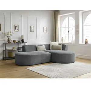 Canapé d'angle fixe ROUSSEAU tissu texturé Bobochic pas cher