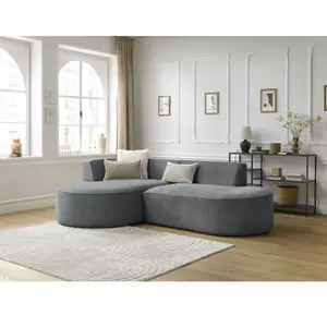 Canapé d'angle fixe ROUSSEAU tissu texturé Bobochic pas cher