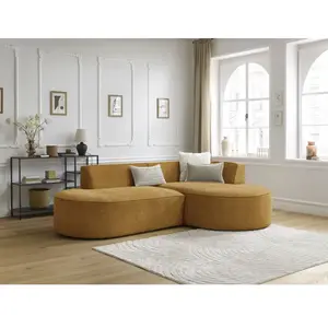 Canapé d'angle fixe ROUSSEAU tissu texturé Bobochic pas cher
